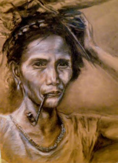 Frauenportrait, Pastell auf Papier 42x60 cm