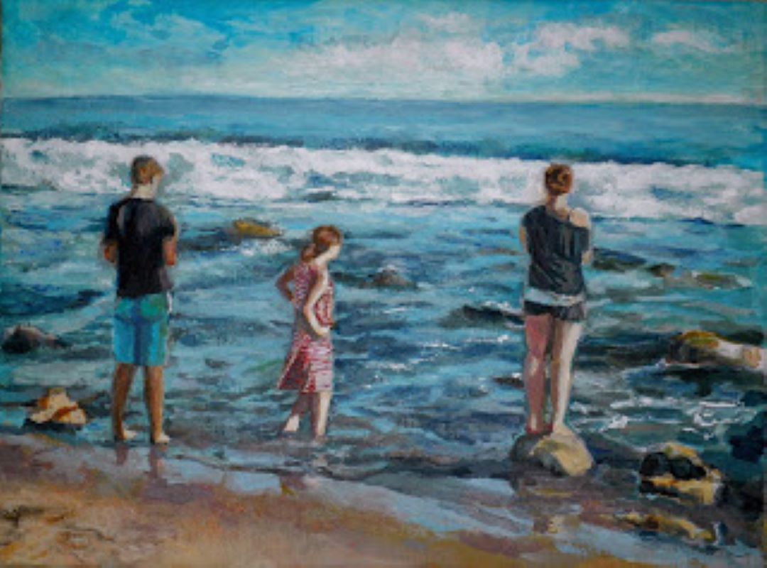 Ausblick am Strand, Acryl auf Leinwand, 30x20 cm