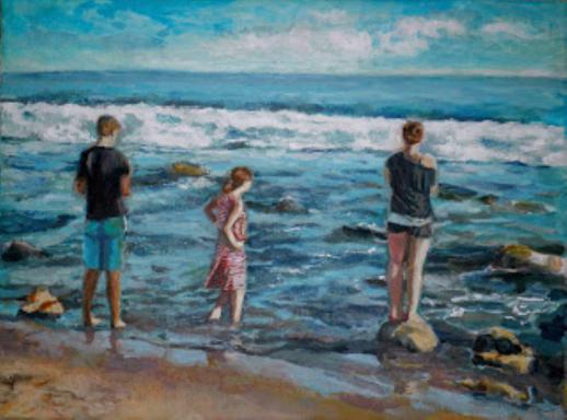 Ausblick am Strand, Acryl auf Leinwand, 30x20 cm